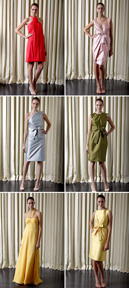 Spring 2010 bridesmaid's dress collection from Monique Lhuillier