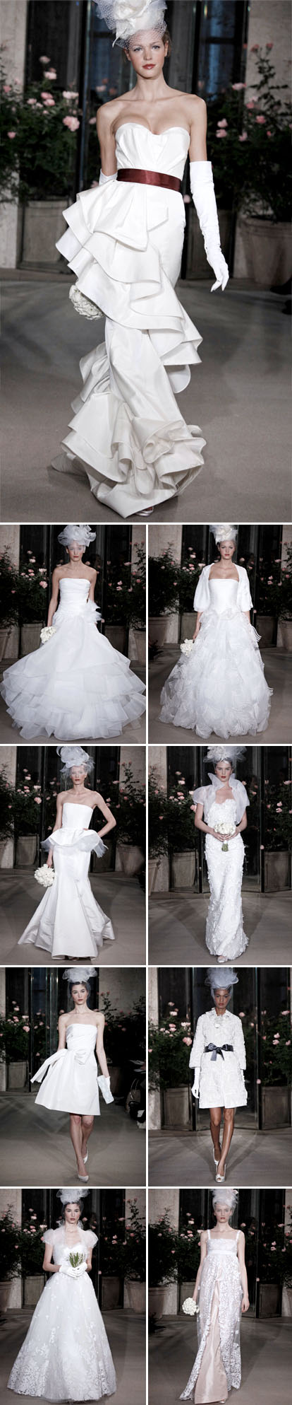 Oscar de la Renta spring 2010 bridal collection, runway highlights