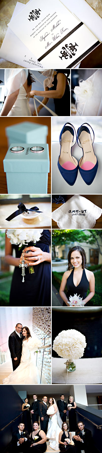 Perez Photogrpahy, black and white wedding color palette, Dallas, Texas modern wedding