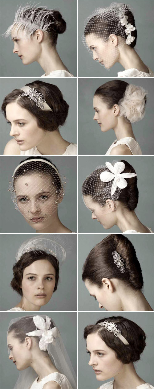 bridal hair acccessories, veils and headbands from Jennifer Behr spring 2010