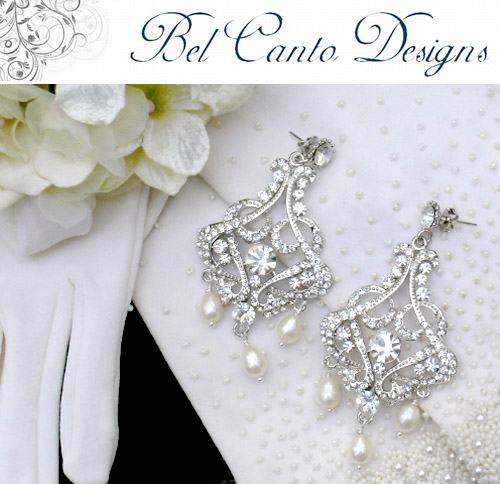 vintage inspired bridal earrings from Bel Canto Designs