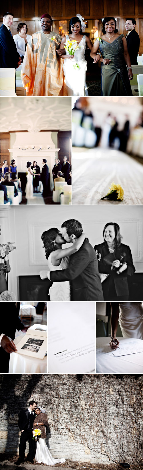 St Paul, Minnesota spring real wedding ceremony, yellow and blue color palette, images by Eliesa Johnson of Photogen