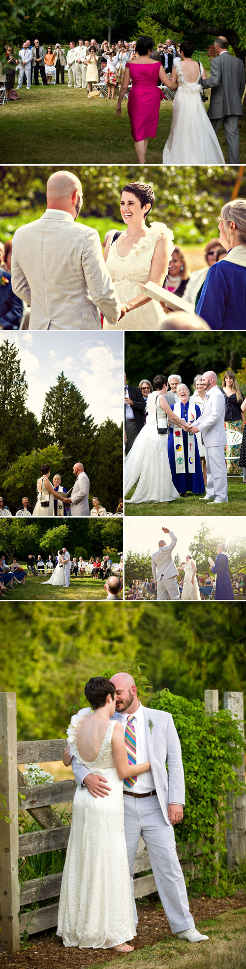colorful outdoor indian-inspired farm wedding ceremony photographed by Gabriel Boone