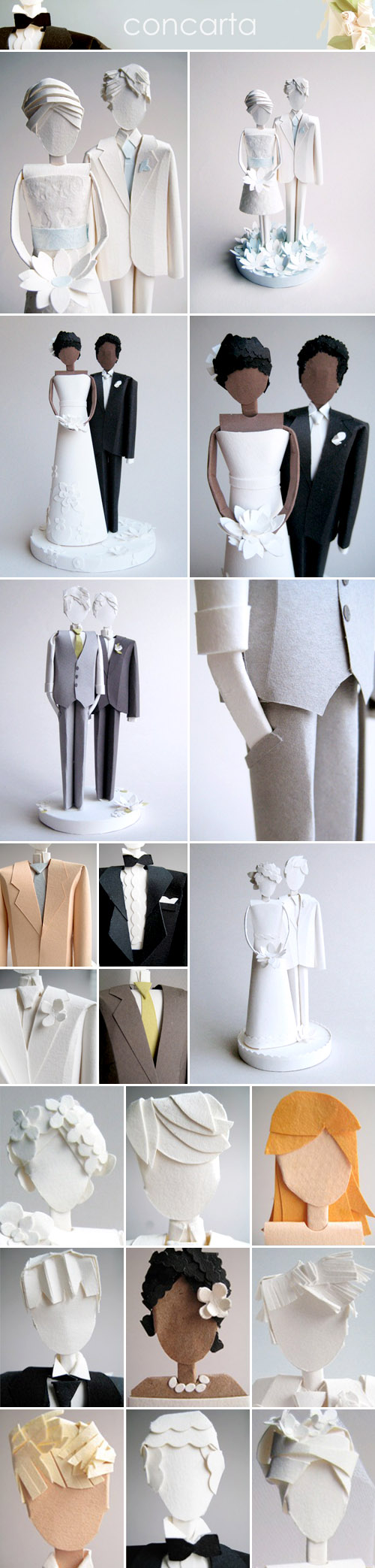 creative paper wedding cake toppers from concarta on etsy.com