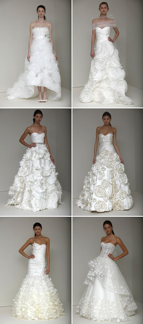 floral wedding dresses by monique lhuillier