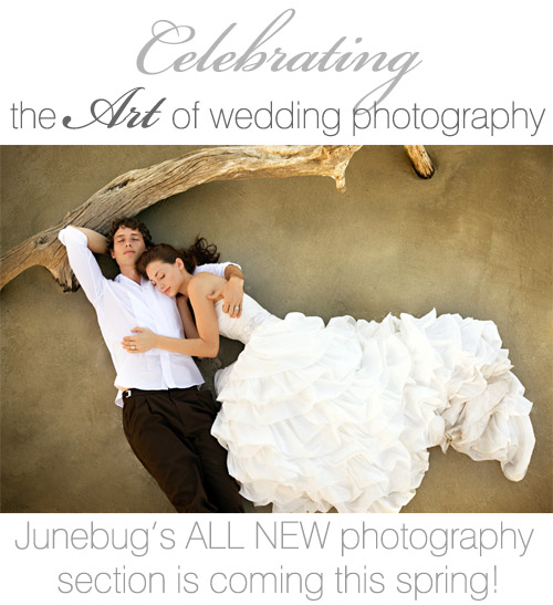 Junebug's all new wedding photography section, launching spring 2010! Image by Bob and Dawn Davis