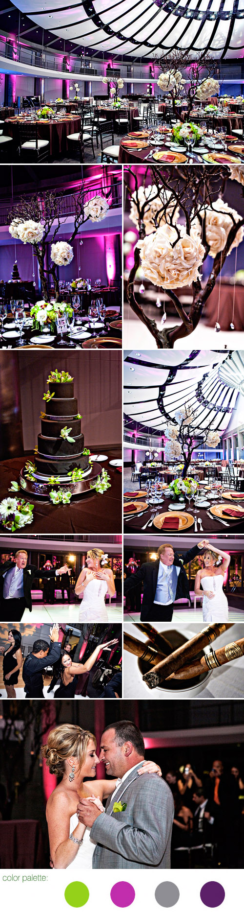 jewel tone wedding color palette real wedding reception, images by Joy Marie Photography