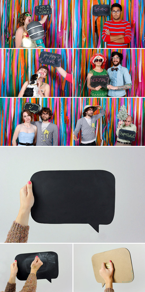 wedding photo booth accessory - chalkboard speech bubble from photojojo