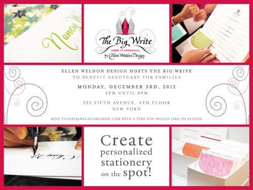 The Big Write custom calligraphy benefit event from Ellen Weldon Design | junebugweddings.com