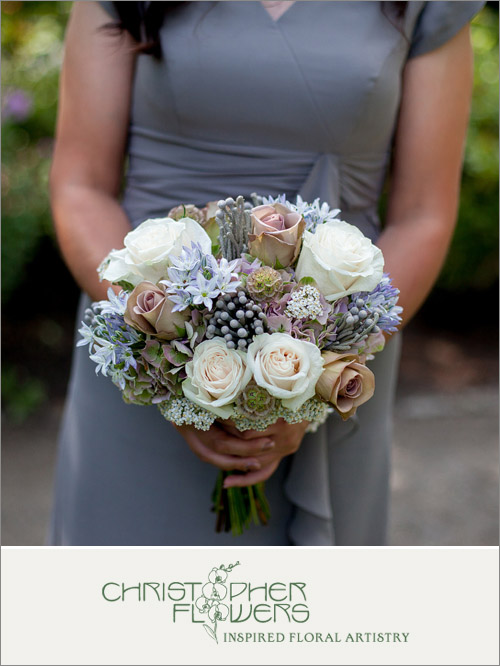 Bridal bouquet by Christopher Flowers of Seattle, WA; photo by Lucas Mobley | junebugweddings.com