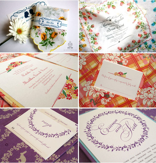 wedding invitations with fabric