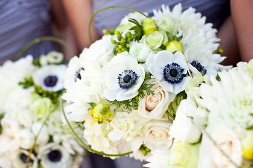 Black and White Anemone Bouquet by Flora Nova, Photo by Gabriel Boone