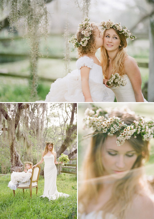 Floral Crowns by Pizzini Designs - J Wilkinson Co Photography via Junebug Weddings