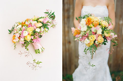 Bridal Bouquet of Spring Flowers by Janie Medley, Photo by Amelia Johnson