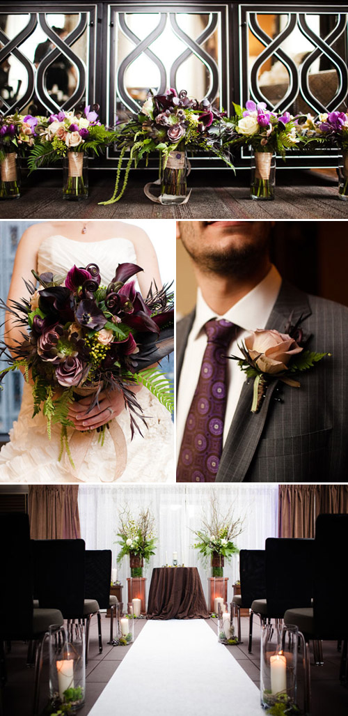 Wedding flowers using local blooms; floral design by Flora Nova, photo by The Popes