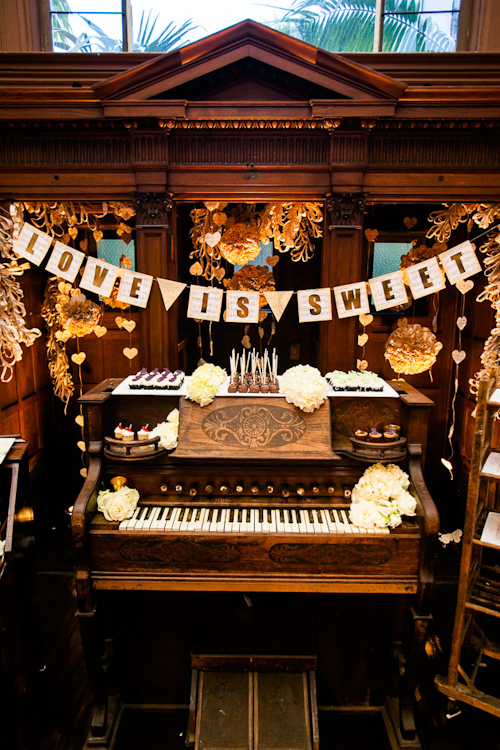 Music themed wedding at Vibiana with photos by Callaway Gable | junebugweddings.com