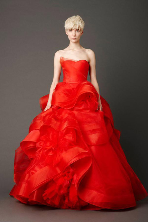 Vera Wang's red wedding dresses for spring 2013