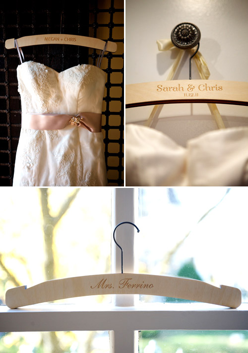 Wedding Dress Hangers from Heirloom, Photos by Ashley Garmon Photgraphers | Junebug Weddings