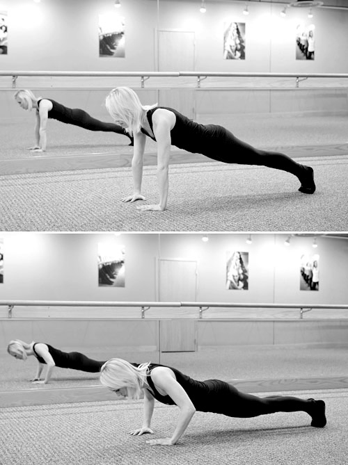 Pure Barre Push Up Variations - Targets chest, arms and shoulders | junebugweddings.com