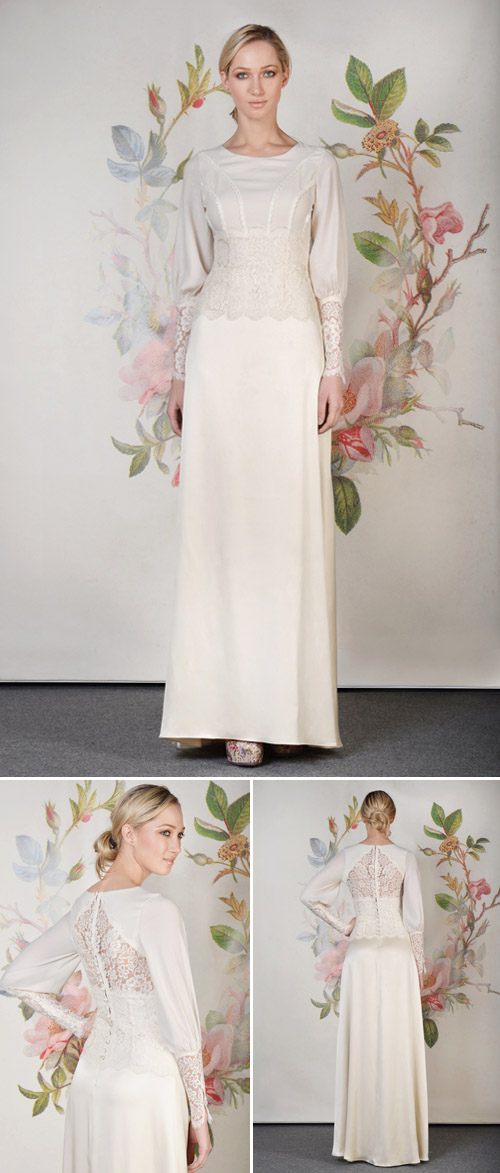 Claire Pettibone Estelle wedding dress from her Spring 2014 bridal collection | via junebugweddings.com Claire Pettibone Estelle wedding dress from her Spring 2014 bridal collection | via junebugweddings.com