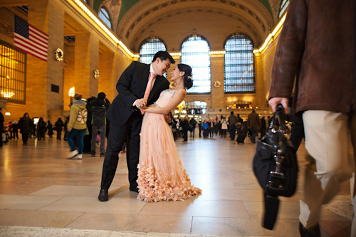 NYC engagement session featuring couture gowns, photos by Jason Groupp Photography | junebugweddings.com