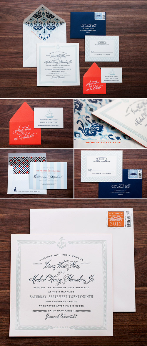 navy and orange nautical style wedding in Connecticut by Sarah Tew Photography | via junebugweddings.com navy and orange nautical style wedding in Connecticut by Sarah Tew Photography | via junebugweddings.com