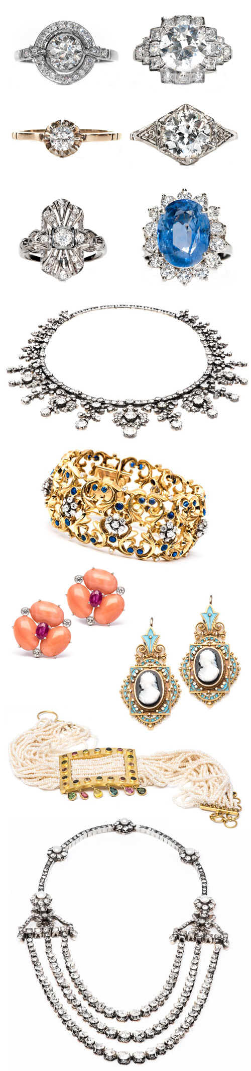Vintage Estate Jewelry from Trumpet and Horn via Junebug Weddings | junebugweddings.com