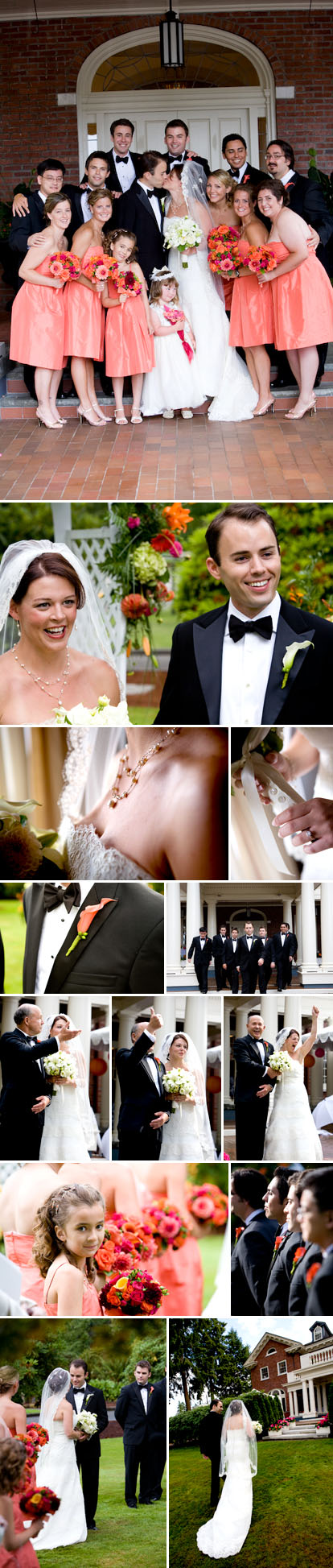 La Vie Photography, summer wedding with an orange, pink and green wedding color palette