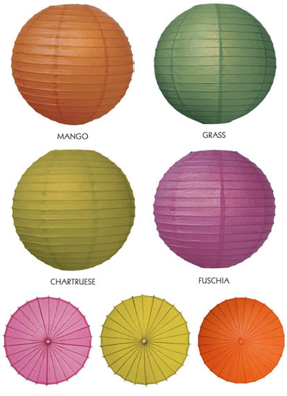 colorful paper lanterns and umbrellas from IdealFavors.com