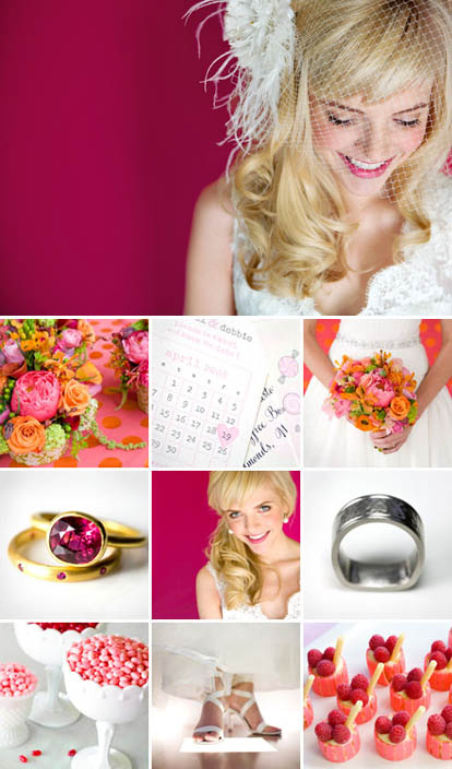 Junebug Weddings pink playful wedding style, pink wedding color palette
