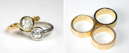 alternative diamond, platinum and gold wedding rings from Jamie Joseph and Me and Ro