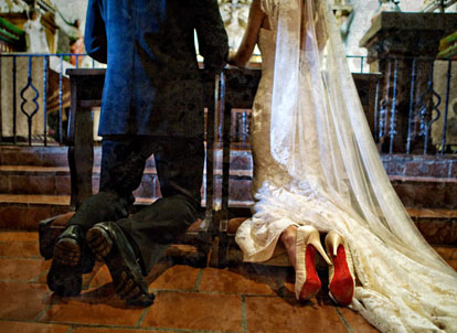Christian Louboutin wedding ceremony shoes, image by Joy Marie Photography