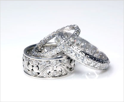 Antique, vintage and estate wedding bands and diamond eternity bands, alternative wedding rings