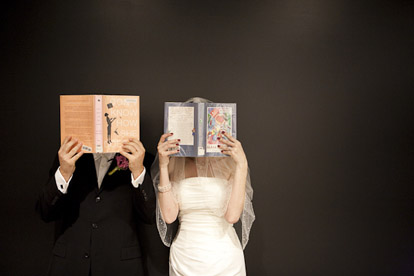 book loving bride and groom, real wedding at the downtown Seattle library, Cheri Pearl Photography