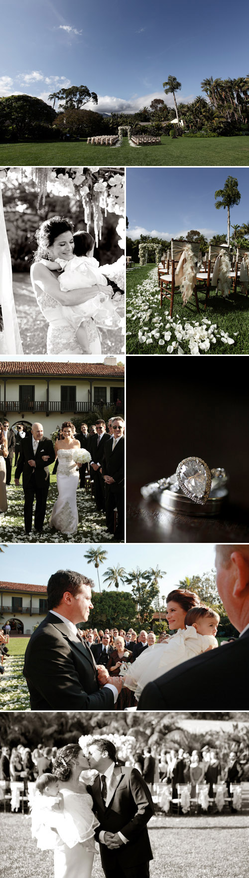 Stylish Santa Barbara real wedding at The Four Seasons Biltmore - Angelique and Michael Deluca - The Social Network movie producer - images by Joan Allen Weddings