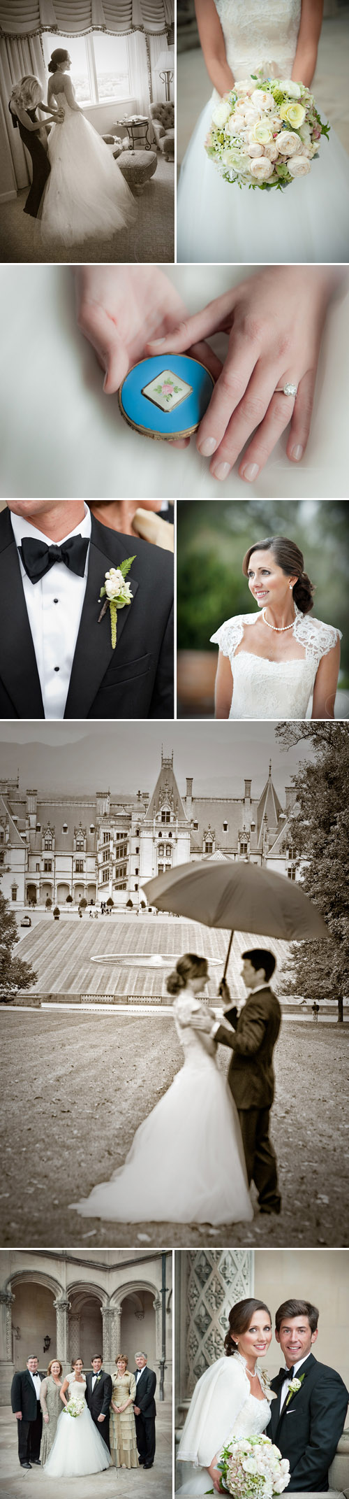 Biltmore Estate, Asheville, North Carolina fairytale real wedding, images by Woodward + Rick