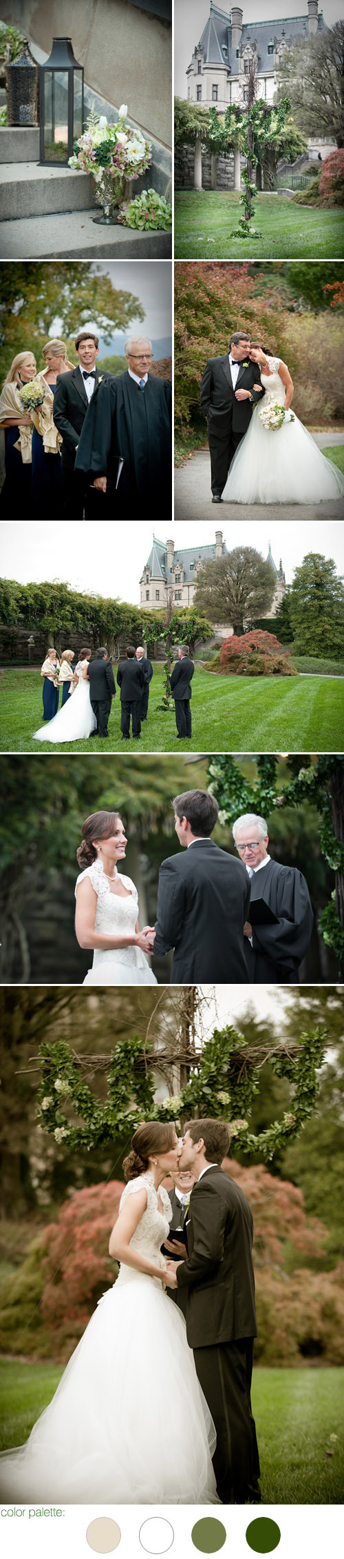 Biltmore Estate, Asheville, North Carolina real wedding, ceremony images by Woodward + Rick