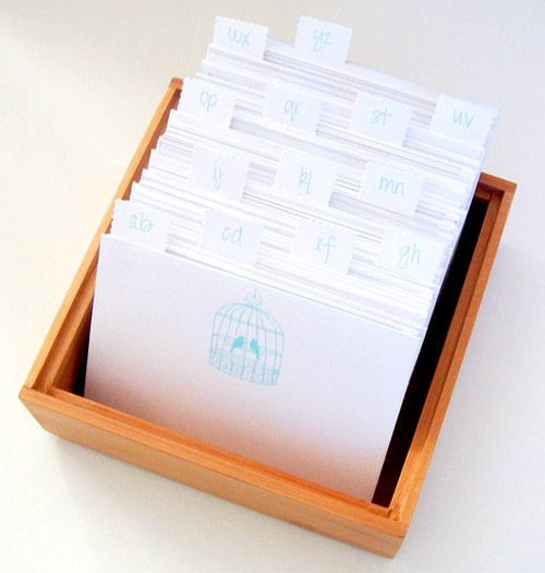 alternative wedding guest books with recipe cards by Cut the Cake Designs