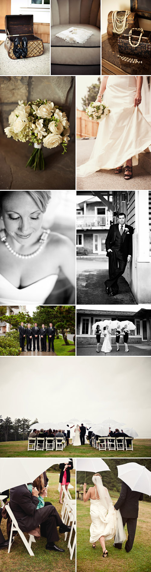 sweet outdoor wedding in the rain in Cannon Beach Oregon, Surfsand Resort, photography by Soul Mate Photo