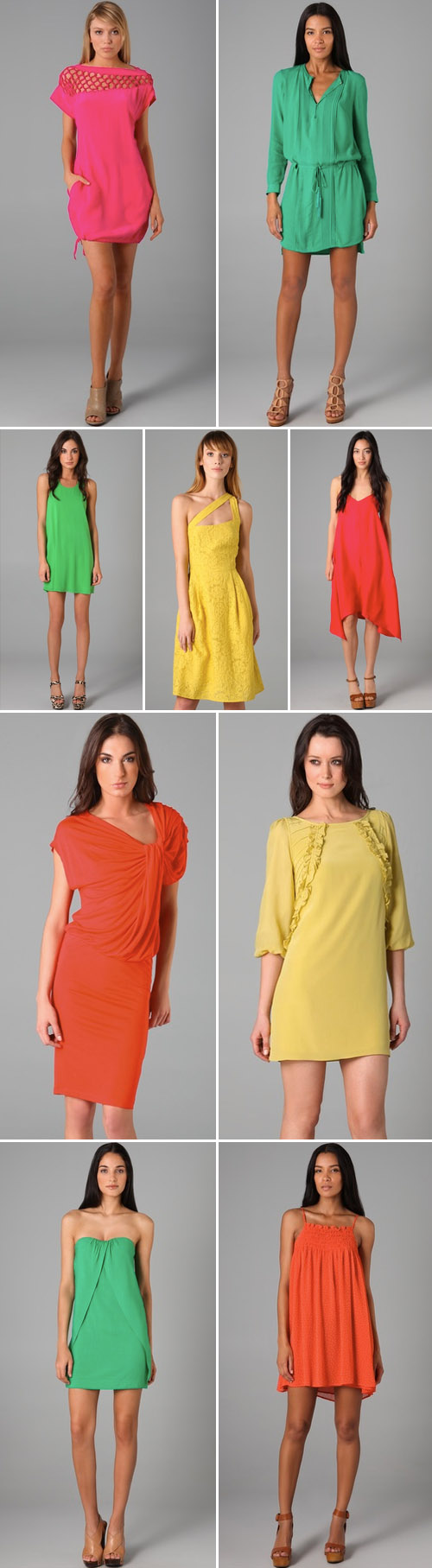 bright color spring and summer dresses from Shopbop.com