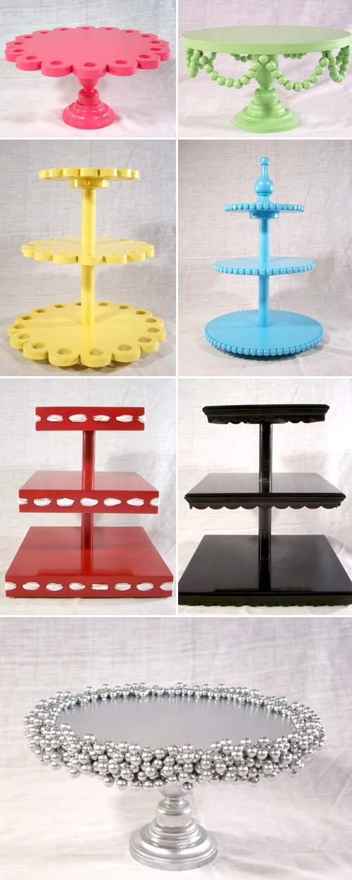 colorful wedding cake stands by Olivia Dru - Delightfully Lovely on Etsy.com
