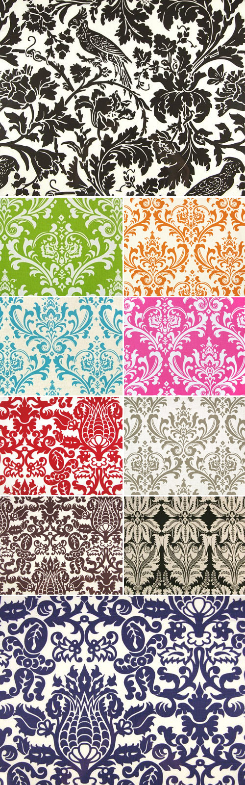 colorful damask wedding table runners from Bateson's Boutique