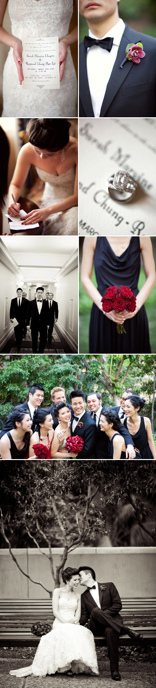 elegant and classic Los Angeles real wedding details, images by Caroline Tran
