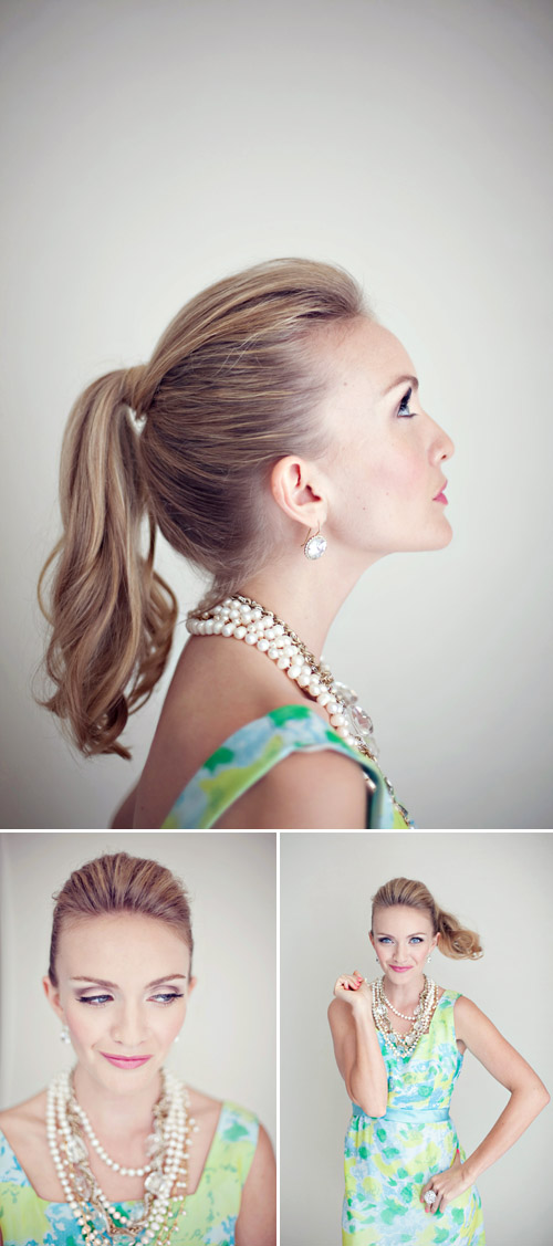 fun and fancy ponytail wedding hair from Fiore Beauty, image by Heather Kincaid Photography