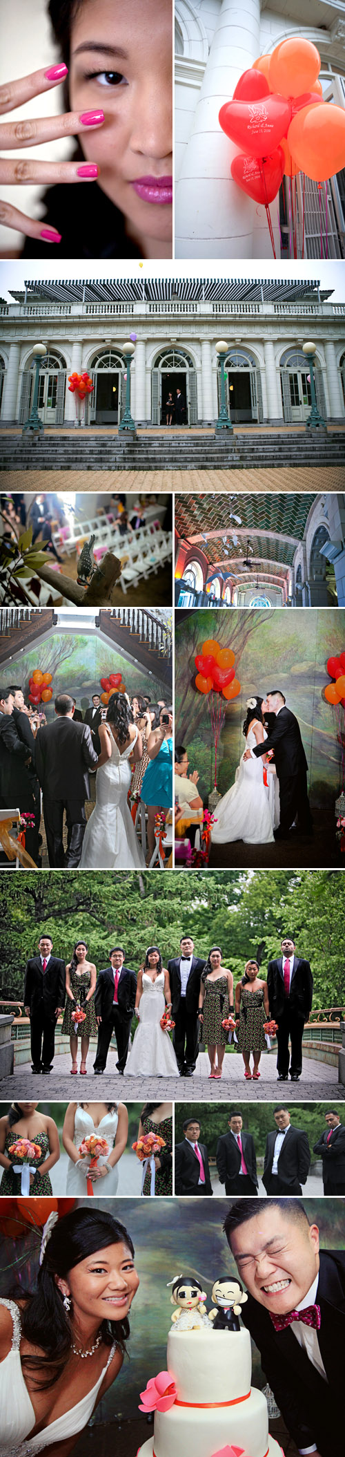 Fun and colorful Brooklyn New York real wedding - Prospect Park Audubon Center - photos by Tammy Swales Photography
