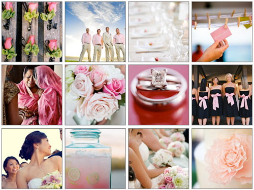 Junebug Weddings image gallery pink wedding color palette