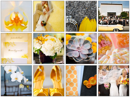 Junebug Weddings image gallery yellow wedding color palette