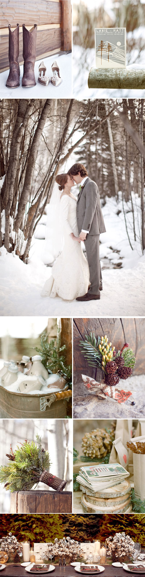 snowy romantic Colorado wedding from Lisa Vorce of Oh How Charming! photographed by Aaron Delesie