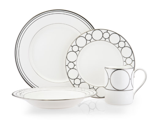 Platinum Links modern graphic design dinnerware for your bridal registry from Mikasa