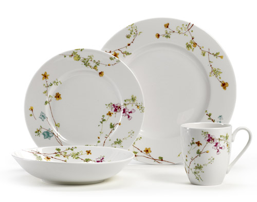 Sketch Floral flower design dinnerware for your bridal registry from Mikasa